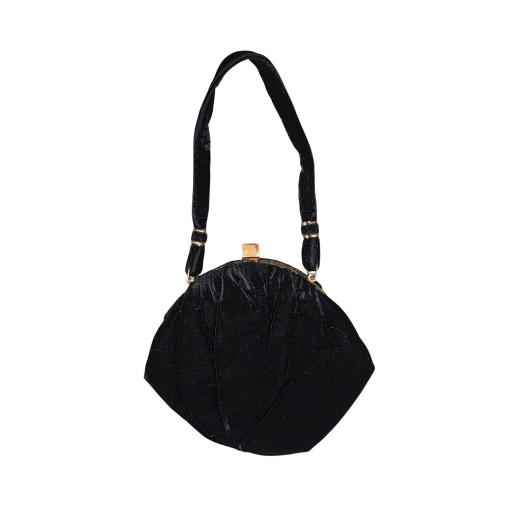 Vintage 40s/50s Ingber MCM Black Velvet Evening Handbag Purse Clutch